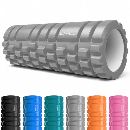 KG PHYSIO Faszienrolle Wirbelsäule, Rücken & Beine - 3-Zonen Massageroller (Weich/Mittel/Intensiv), EVA Foam Roller, Faszienrolle Rücken, Yoga Rolle zum Warm-up, Trainieren & Massieren (33 x 13,5 cm)