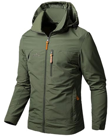 Btmpmcs Giacca da uomo con cappuccio Casual Sportivo Leggero Softshell Jacket Antivento impermeabile per Esterni Giacca Multitasche Giacca a Vento Arrampicata Abbigliamento da Trekking