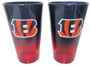 Cincinnati Bengals NFL Lot de 2 verres à pinte 475 ml