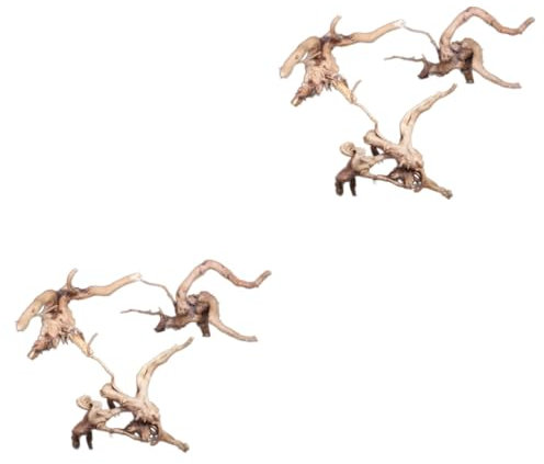 Ipetboom 2st Auto-sukkulenten-Clips Mikro-landschaftsornamente Aquarium Baumwurzeln Bonsai-miniaturfigur Baumwurzel Aquarium Ornament Fischgläser DIY Im Freien Statuette Betta Fisch Bambus