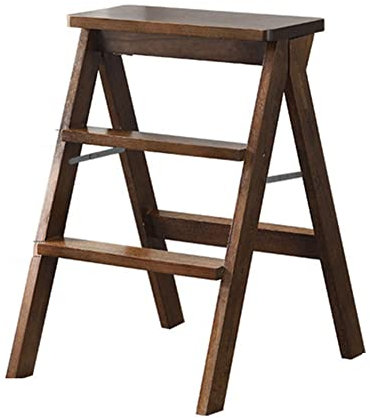 HIARAN Massivholz-Klapphocker, Heim-Tritthocker, tragbar und vielseitig, kreativer Küchen-Hochhocker, Bankleiter Lucky Star