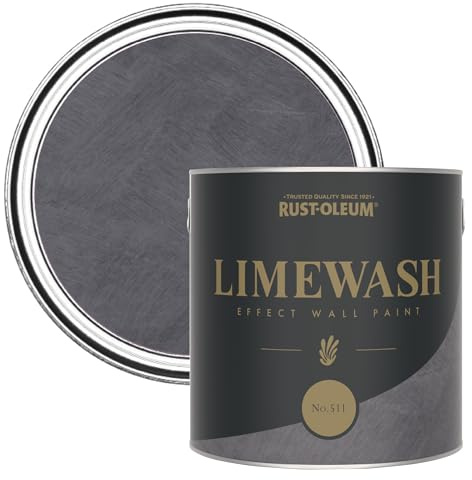 Rust-Oleum Grey Textured Paint for Interior Feature Walls | Limewash Effect Wall Paint - No.511 2.5L