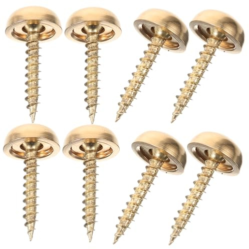 Vis Décoratives à Capuchon en Laiton, Lot de 8, 13 Mm | Finition Couleur Or, pour Mobilier en Verre ou Bois, Montage de Miroir, Design Pratique