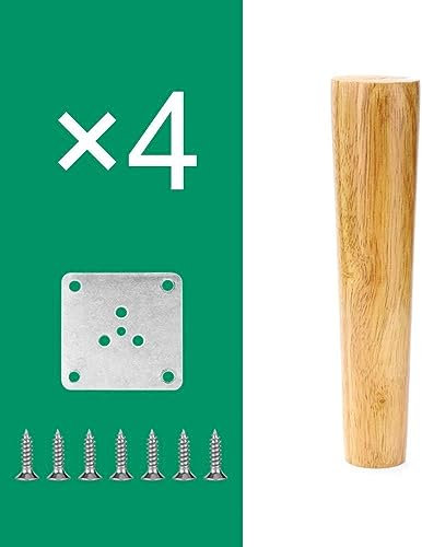 Robuste Tischbeine für Möbel, Möbelbeine, X4, Tischbeine aus Eiche, Sofabeine, Stützzubehör, Tragfähigkeit bis zu 150 kg, Höhe 12 cm, gerader Kegel, 10 cm (90 cm gerader Kegel) (gerader Kegel 90 cm)