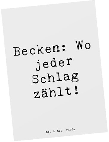 Mr. & Mrs. Panda Grußkarte Spruch Becken - Geschenk, Lernen, Musiker, Musikliebhaber, Ansichtskarten, Instrument, Postkarte, Timing, Schlaginstrument, bildkarte, Postkarten, Musikinstrument, Fotokarte
