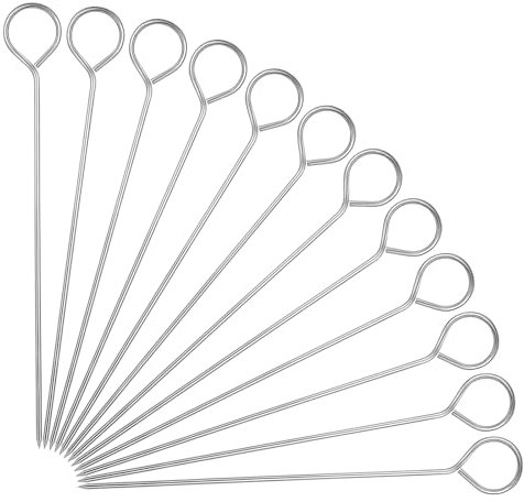 30 Stück Schaschlikspieße Edelstahl Grillspieße Edelstahl Kebab Spieße Grill Hochgenuss Fleischspieße Metallspieße Grillen Wiederverwendbare Breite Flache Spieß Stöcke Für Grillpartys Im Freien Garten