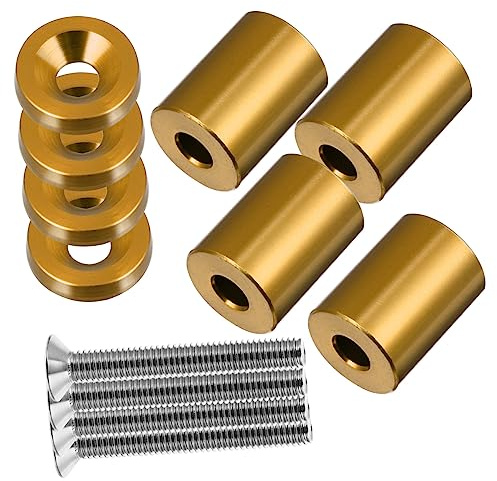SOLUSTRE Kit Distanziale Cofano Motore 6mm in Lega di Alluminio Oro Elevata Resistenza e Conduttività Elettrica per Compartimento Motore