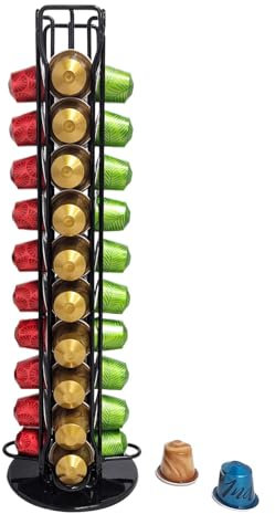 fanelod Soporte para cápsulas de café, soporte para cápsulas de café, soporte giratorio para 40 cápsulas de café, estante para almacenamiento de café para soporte para cápsulas Nespresso