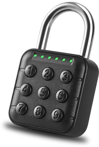 DELSWIN Combination Lock for Locker - 6-Digit Combo Lock Waterproof Smart Padlock for School Gym Lockers, Gates, Fence and Storage Unit (Black)