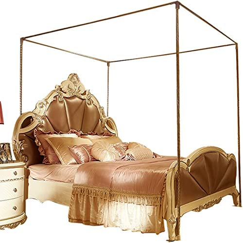 Betthimmel-Gestell aus Edelstahl für Queen-Size-Bett, vier Ecken, Betthalterungsstangen für Doppelbett, Queen-Size-Bett, California Kingsize, King Size