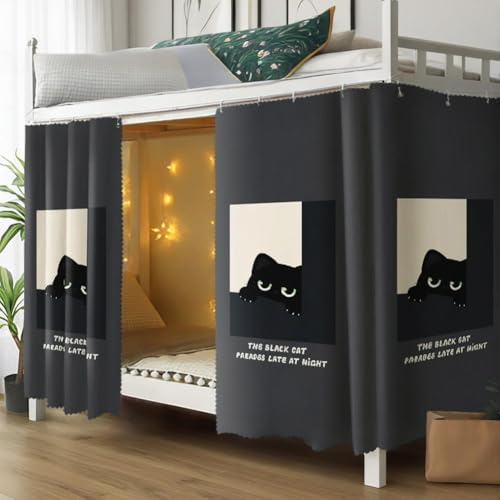 Rideaux de Lit Superposé Anti-poussière Dortoir Tentures pour Cadre de lit | Rideaux de Couchette Occultant pour Lit Cabane Anti-moustique Moustiquaire en Polyester Mezzanine Crous