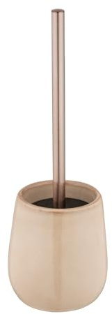 WC-Garnitur Mod. Sirmione freistehend Keramik Edelstahl WC-Bürste Badezimmer Zubehör beige Kupfer Ø 10,5 cm H 40 cm Bürstenkopf schwarz