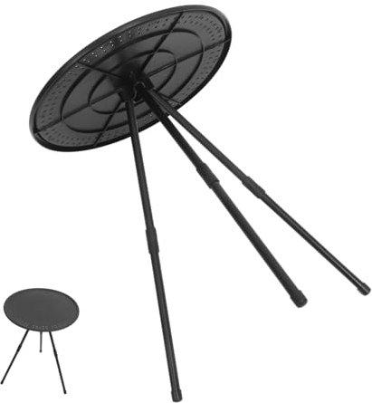 PartyKindom Tavolino Pieghevole Rotondo Portatile Per Campeggio Con Struttura Rinforzata e Piano Spesso Regolabile in Altezza Leggero e Compatto Per Esterni e Picnic