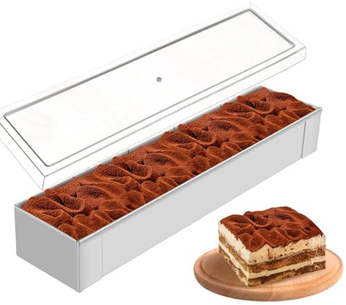 Kuchenform,Rechteckige Käsekuchenform, Edelstahl Tiramisu Form, ungiftig, Antihaft-Kuchenformen, BPA frei, wiederverwendbare Backformen für Kuchen Brownies Käsekuchen Lasagne Kuchen Brot (40x8x6cm)