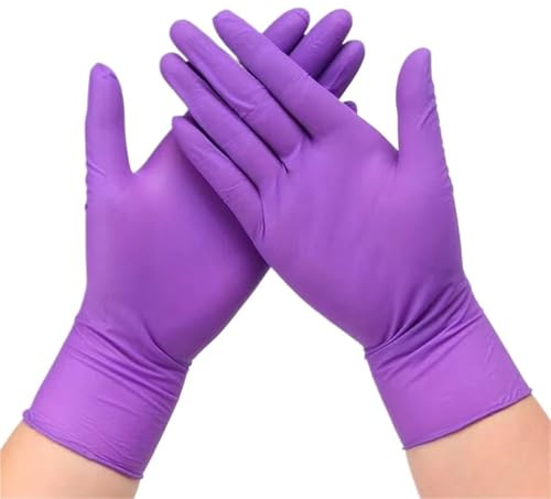 100 guanti monouso in nitrile for la pulizia della casa for cucinare, estetista in cucina Per Cucinare(Purple,S)