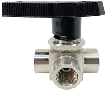 Horizontal G 1/8 1/4 3/8 1/2 Female Tee L Port Ball Valve 304 Stainless Steel Water Gas Oil(3/8)