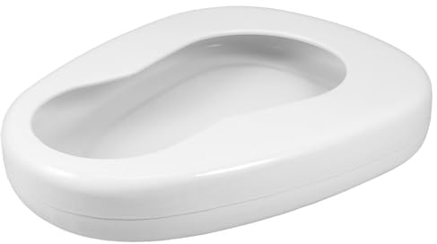 PAMINGONO Bettpfannen aus Emaille für Ältere Menschen Tragbares Urinal und Nachttopf für Pflege zu Hause und Krankenhaus Auslaufsicher