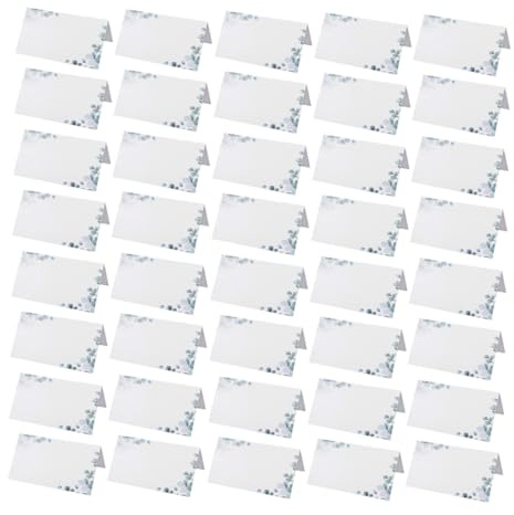 DOITOOL 40 Tarjetas de Lugar Plegables para Boda y Cumpleaños Diseño de Eucalipto Etiquetas Nombres para Mesa Tarjetas de Asiento Decorativas Versátiles para Eventos