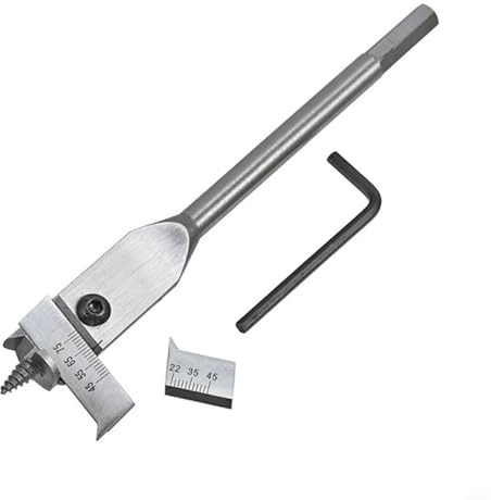 Trapano piatto regolabile per legno, 15-45 mm, 22-75 mm, punta di espansione in acciaio al carbonio per foratura precisa in legno, mobili e falegnameria, con attrezzi (22-75 mm)