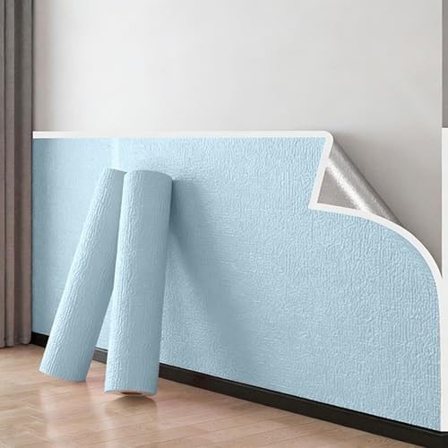 Revetement Mural Isolant Adhesif pour Décoration des Murs Intérieurs - Rouleau de Papier Peint Isolant Thermique et Anti Humidité Autocollant, Mousse de 3mm/5mm/7mm/9mm(Blue 7mm,50 x 300 cm)