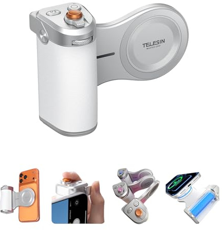 Master Grip pour iPhone 17-12(iOS 26) et Andriod, Poignée Magnétique pour Appareil Photo pour Téléphone, Batterie Intégrée de 3200 mAh, Chargement sans Fil pour Selfies/Photographie/vidéo