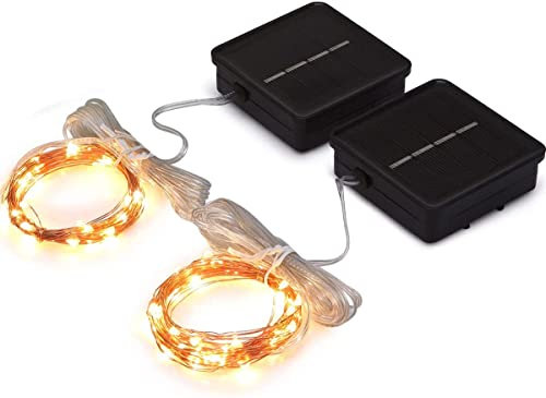 Solar Mini Teeny winzige Lichter, Sternen String Licht für Garten Fee, Baum, Geländer, Arbor, Zaun, 16 Fuß 50 LEDs, 2 Pack