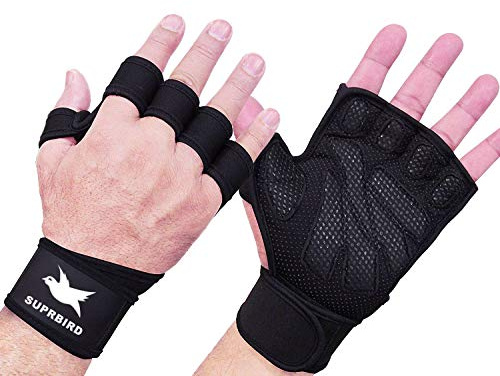 Guantes de Cross-fit con Protección Completa para la Palma y Agarre Extra Transpirable Antideslizante, para Hombres y Mujeres