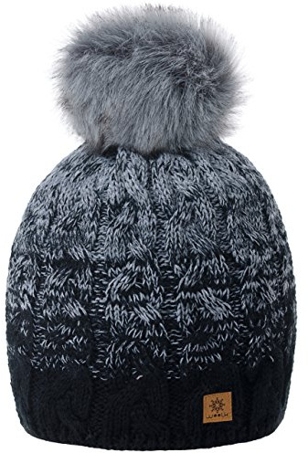 MFAZ Morefaz Ltd Damen Herren Winter Beanie Strickmütze Mütze Wurm Fleece Bommel Fashion SKI