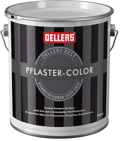 OELLERS Pflaster Color, RAL 7016 Anthrazitgrau, 2,5 Liter, Lasur für Pflastersteine, Beton und Putze, Betonfarbe, schützt Oberflächenstruktur