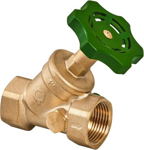 Schrägsitzventil 1 Zoll aus hochwertigem Messing (CW617N) 16 bar - Rückschlagventil aus vernickeltem Messing, Teflon, Stahlhebel, ISO228 Gewindeanschluss (B)