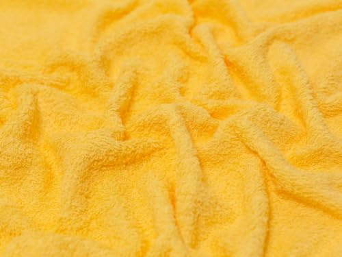 Tela de toalla de algodón amarillo - por metro
