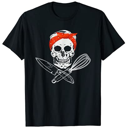 Tête de mort avec couteau et fouet. T-Shirt