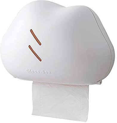 KUCOCOSNEH Porte-rouleau de papier toilette mural étanche et anti-saleté en plastique pour salle de bain Blanc