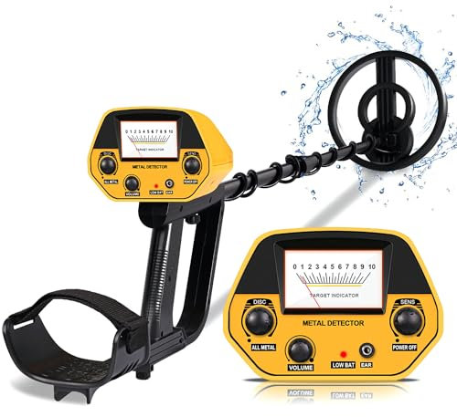 Metalldetektor, Metalldetektor Profi für Erwachsene Anfänger und Kinder – Leichter Hochpräziser Metalldetektoren mit Wasserdichter Suchspule verstellbarem Länge (78–107 cm)