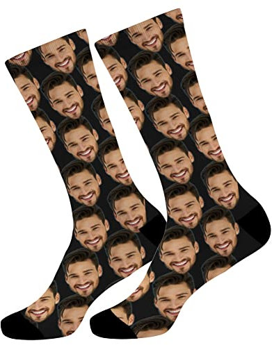 MissChic Personalisiert Foto Socken,Socken mit Gesicht,Lustige Socken,Socken Personalisiert Foto,Geschenk für Freuen, Herren, Freundin, Mutter, Schwester