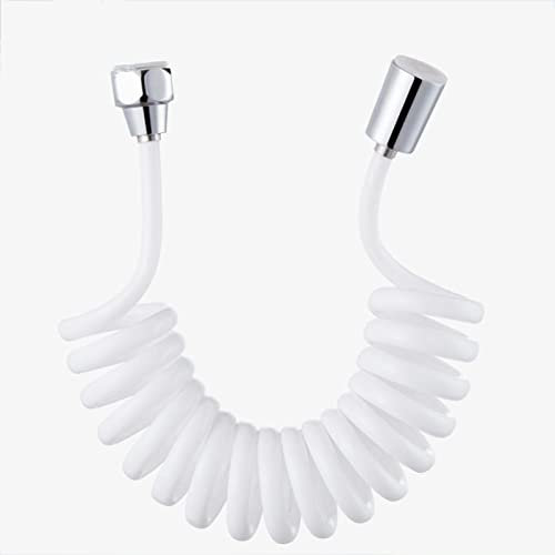 BiaoTeng Raccord Flexible Douche 1/2,Flexible De Douche 1/2,Anti-Torsion,Tuyau Flexible Bidet,Tuyau Bidet Blanc,Tuyau De Douche Flexible TéLescopique 3m,Blanc