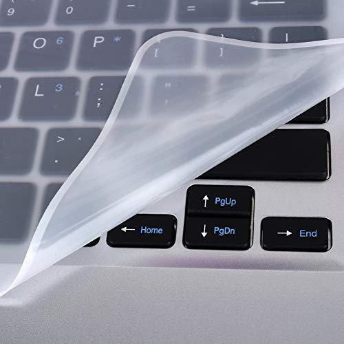 Universal Laptop Keyboard Cover, Keyboard Cover Skin Design for 12 to 15 Inch Laptop Notebook Without Numeric Keypad Keyboard, Ultra Thin Silicone Waterproof Keyboard Cover Protector Clear