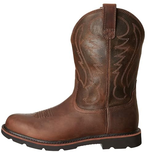 Jueshanzj Bottes Western Cowboy pour homme, marron, 43 EU