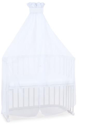 babybay Moskitoschutz und Himmel Piqué mit Band passend für alle Modelle bis 96 cm Länge, weiß
