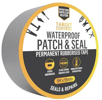 Target Control™ | Waterproof Tape | 5M X 55MM | Pipe Tape for Leaking Water Pipes, Leak Repair, Water Proof to Stop Leaks & Waterproof Repair Tape