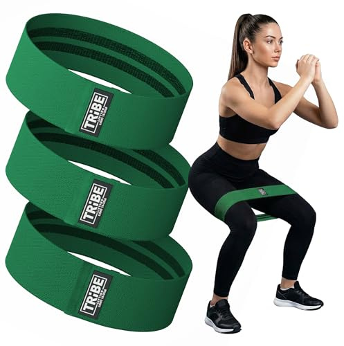 Tribe Lifting Fabric Resistance Bands for Legs, Workout Bands Resistance Bands for Women & Men, Booty Bands for Training, Exercise Bands Set, Elastic Bands for Exercise