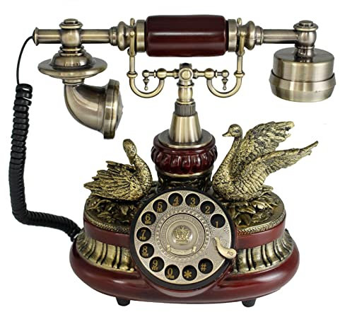 SUDYANB Teléfono Vintage, Teléfono Retro con Marcador Giratorio, Teléfono Antiguo Vintage de Escritorio, Teléfono con Cable Clásico, Teléfono Fijo Doméstico