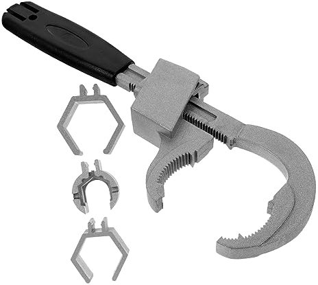 TOYANDONA Versatile Basin Adjustable Wrench Plumbing Spanner Household Sink Tap Installation Tool with Curved Teeth