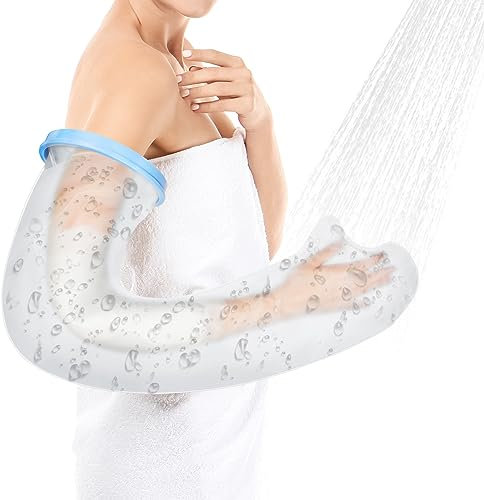 AOOWU Protection Platre Bras, Réutilisable Couvre-Main Plâtré Pour Adultes, Protection Douche Plaie Bras Blessé Manchon Coudé, Réutilisable Protège-Bras Étanche, Gardez Les Plaies Et Le Bandage Au Sec