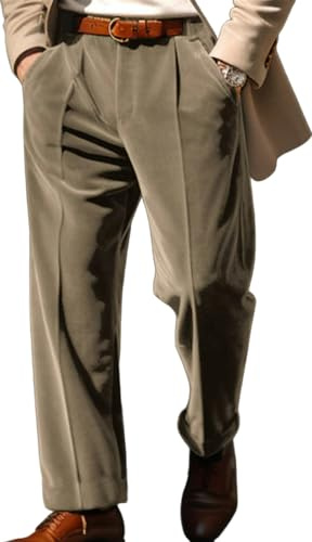 XuanXmy Pantalones De Negocios De Terciopelo para Hombre De Color Liso Holgados Cómodos Pantalones Rectos con Bolsillo XL