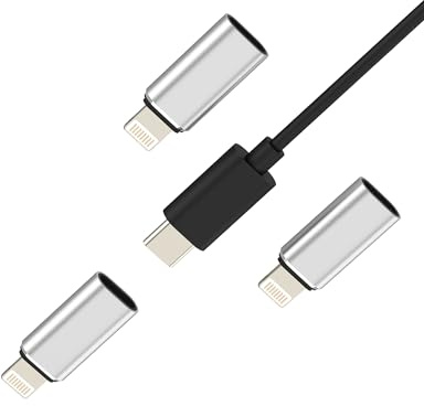 Adaptador Lightning macho a USB C hembra (3 unidades) para Apple iPhone 14 13 12 Pro Max 7 8 Plus para iPad Pro Tablet tipo C Cable de carga de datos convertidor de conexiones de coche Accesorios