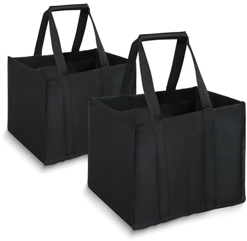 LUKDUNG 2 Stück Flaschentasche 12 Flaschen, Flaschenträger für 1,5 Liter Flaschen, Tragetasche mit Trennwänden für Flaschen, Wiederverwendbar Handtasche für Getränketasche Bierflaschen Weinflasche