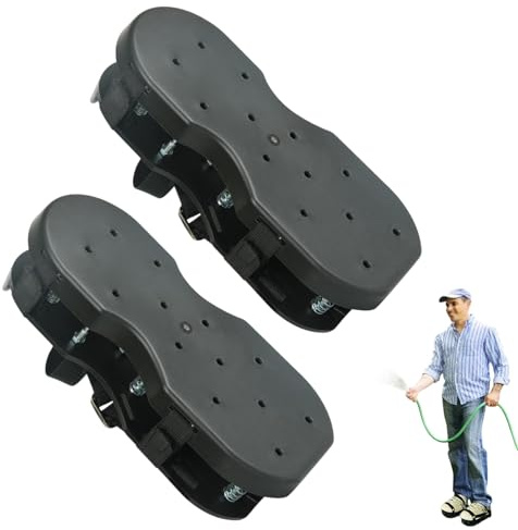 Aireador de suelo de zapatos con pinchos, aireación de doble capa de resorte, herramienta de aireación de aire para césped, herramientas de jardín con correa, resistente y seguro, suministros de