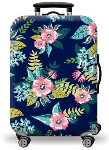 wxlmom Kofferschutzhülle XL Tropische Blattblumen Waschbar,Suitcase Cover Für Kinder Und Erwachsene,Elastischer Spandex-Koffer-Protector,Koffer-Abdeckungen