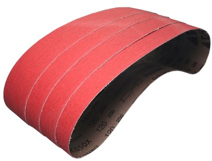 RAMS BRALIN 10 x 2 inch Expander Wheel Ceramic Sanding Belts Sleeves Motor Bench Abrasive Wheel Grinder Machine Accessories (4 pcs Ceramic Belts P120)